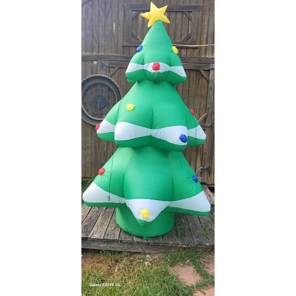 8 Ft Tall Inflatable Christmas‎ Tree W Flashing LED Lights Erins Holiday Home